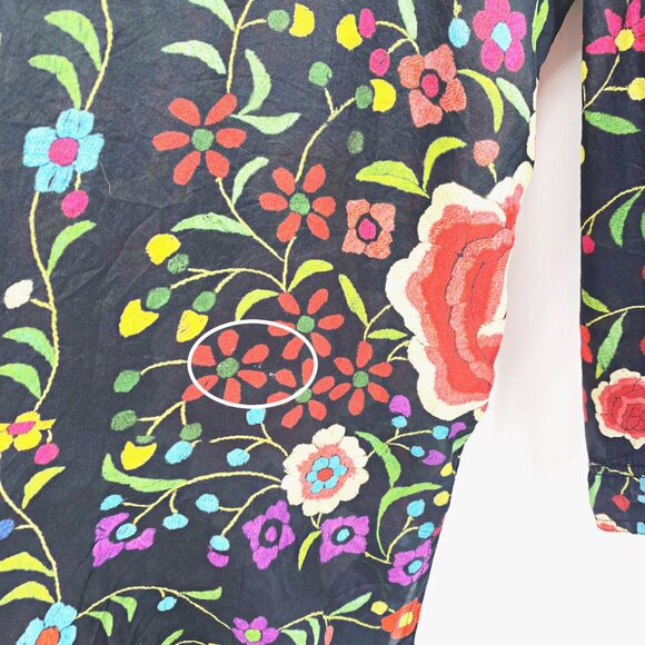 Johnny Was Emby 100% Silk Silk Floral Top - Picture 7 of 15